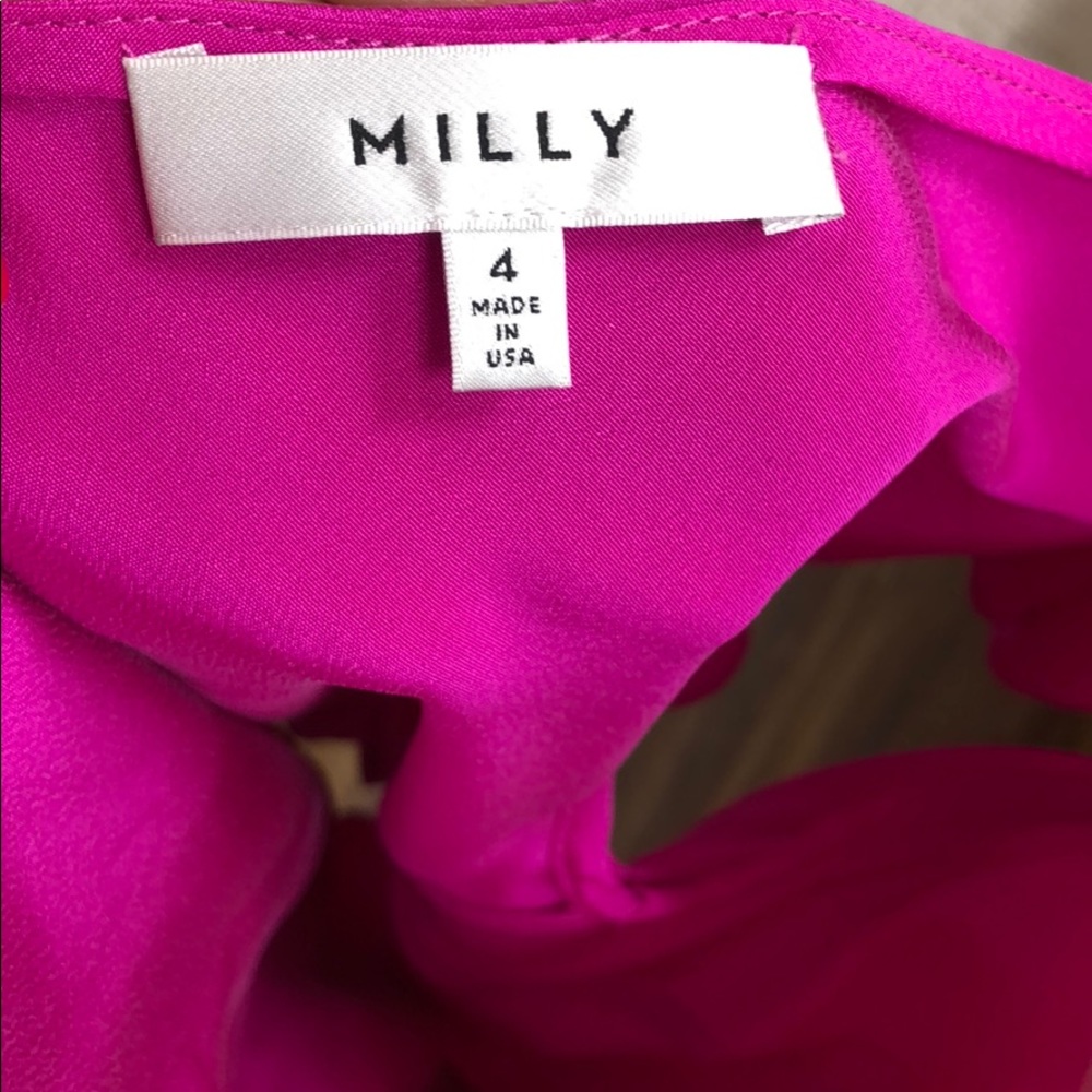 Milly Fuchsia Ruffle Sleeve Top - Picture 4 of 5